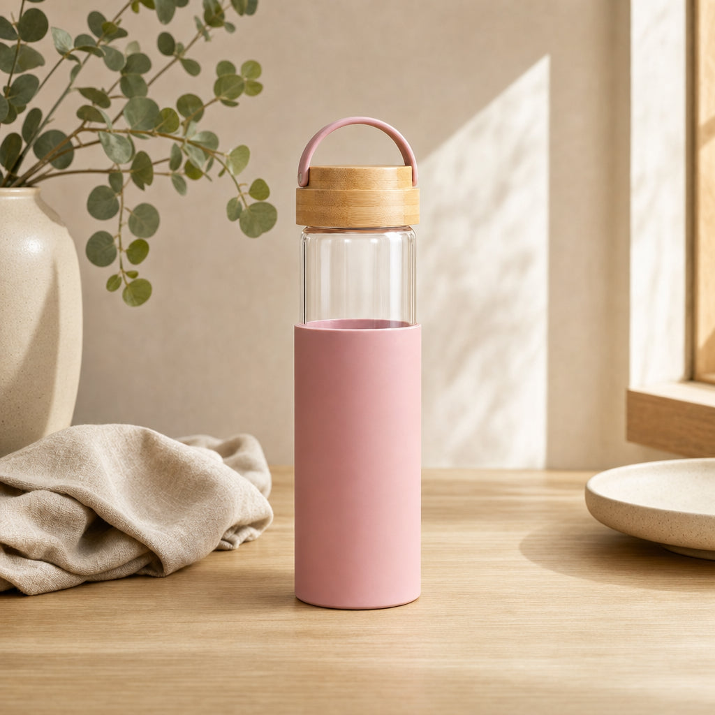 Bouteille en Verre 650ml Couvercle Bambou — Presse MBP™