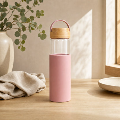 Bouteille en Verre 650ml Couvercle Bambou — Presse MBP™