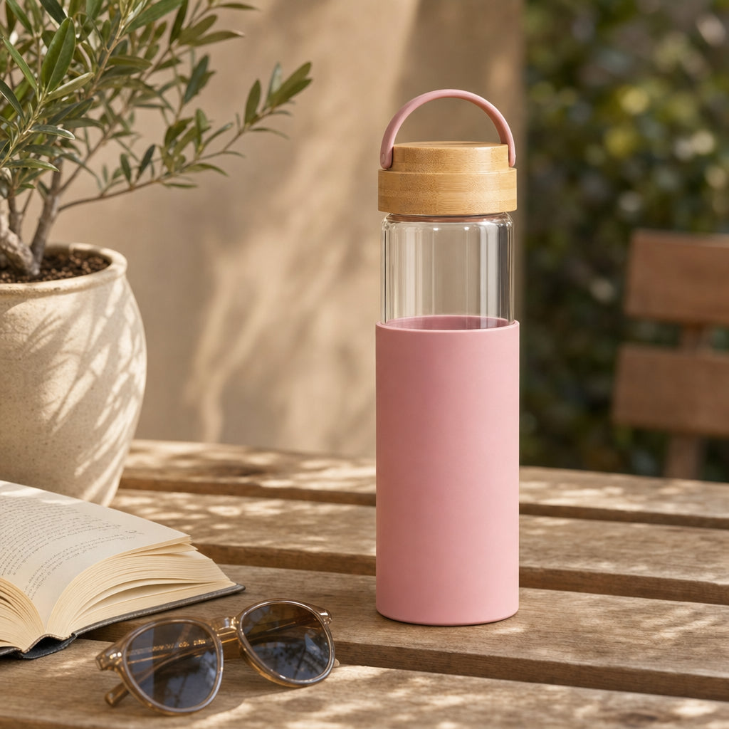 Bouteille en Verre 650ml Couvercle Bambou — Presse MBP™